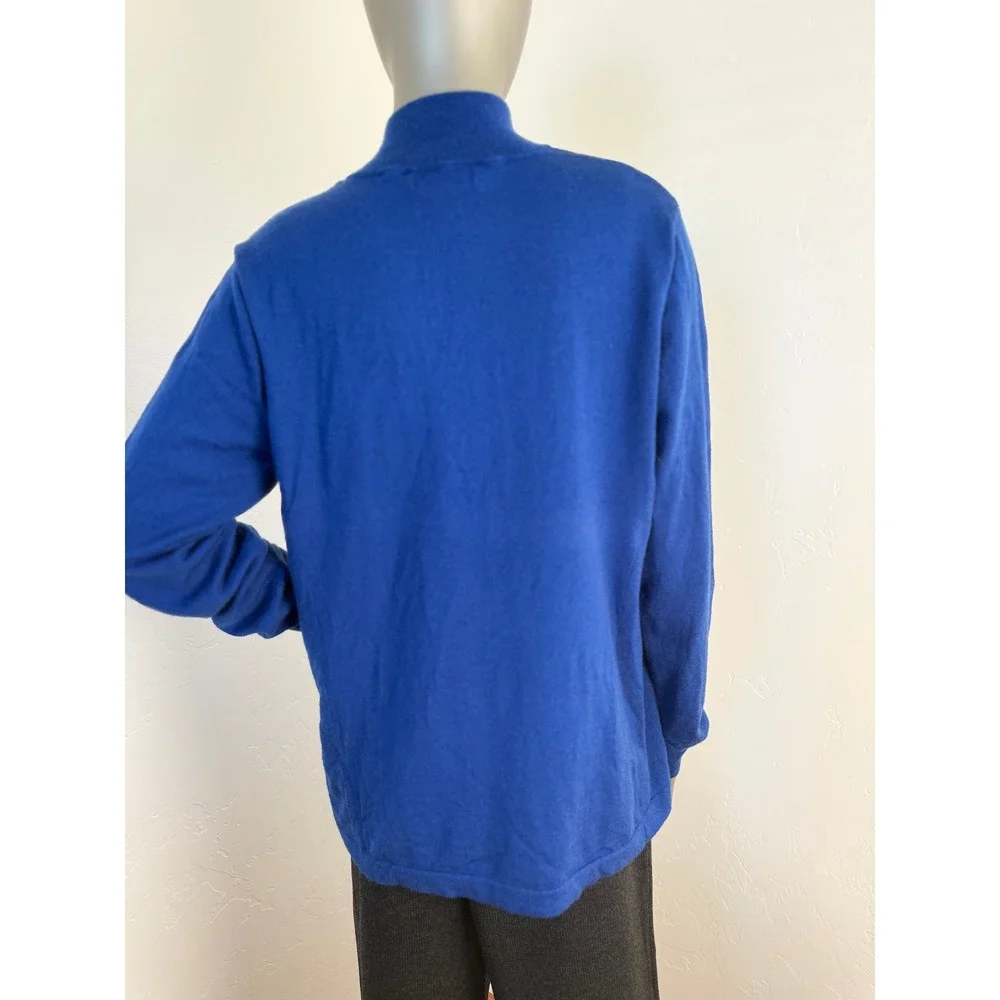 Orvis Passport Blue Unisex 1/4 Zip‎ Wool Pullover Preppy Minimalist Sweater L